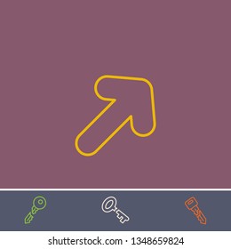 Outline arrow icon.Best arrow vector, illustrated icon for modern web and mobile design.Bonus broken key symbol