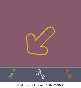 Outline arrow icon.Best arrow vector, illustrated icon for modern web and mobile design.Bonus broken key symbol