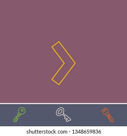 Outline arrow icon.Best arrow vector, illustrated icon for modern web and mobile design.Bonus broken key symbol