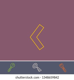 Outline arrow icon.Best arrow vector, illustrated icon for modern web and mobile design.Bonus broken key symbol