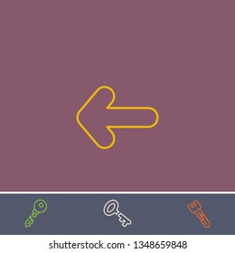 Outline arrow icon.Best arrow vector, illustrated icon for modern web and mobile design.Bonus broken key symbol