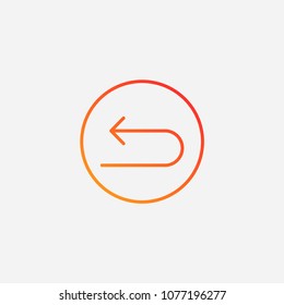 Outline arrow icon.gradient illustration vector sign symbol