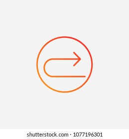 Outline arrow icon.gradient illustration vector sign symbol