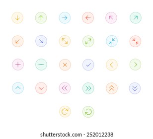 Outline Arrow icons vector for web and mobile. Thincstroke & 60x60 resolution.