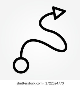 outline arrow road navigation icon vector illustration