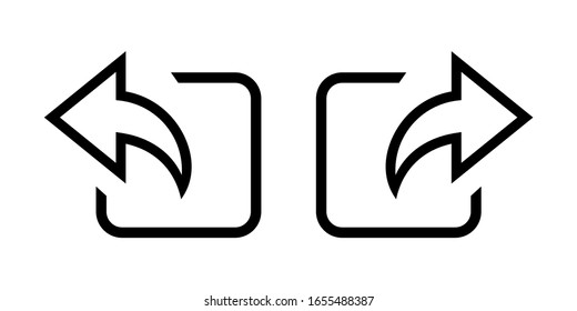 Outline Arrow Shortcut Icon Vector Silhouette Isolated On White Background