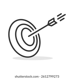Outline arrow or target icon vector illustration isolated sign symbol on white background.