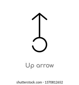 outline up arrow vector icon. isolated black simple line element illustration from arrows 2 concept. editable vector stroke up arrow icon on white background