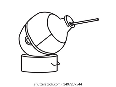 Outline art of a Middle Eastern Ful or Bean Stew Pot. Editable Clip Art.