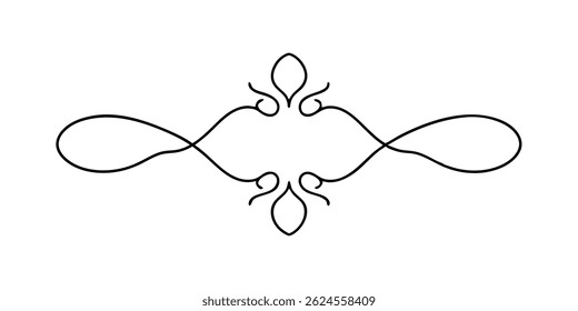 Outline of a art nouveau ornament line art vector