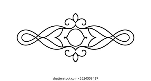 Outline of a art nouveau ornament line art vector
