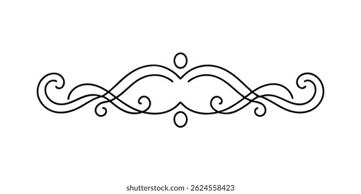 Outline of a art nouveau ornament line art vector
