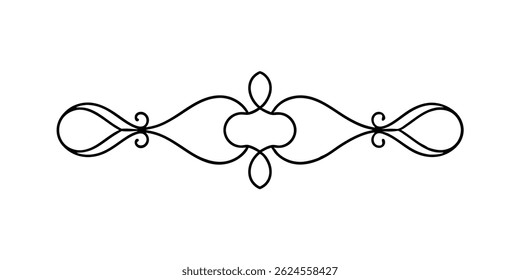 Outline of a art nouveau ornament line art vector