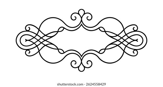 Outline of a art nouveau ornament line art vector