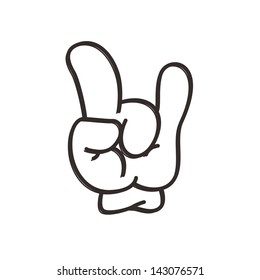 outline art of rock gesture hand