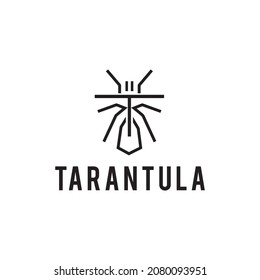 Outline art tarantula vector logo design