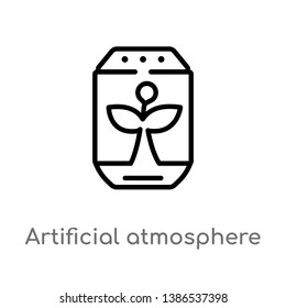 outline artificial atmosphere vector icon. isolated black simple line element illustration from artificial intellegence concept. editable vector stroke artificial atmosphere icon on white background