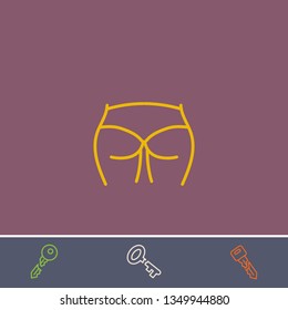 Outline ass figure icon vector, illustrated icon for modern web and mobile design.Bonus broken key symbol