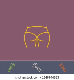 Outline ass figure icon. vector, illustrated icon for modern web and mobile design.Bonus broken key symbol