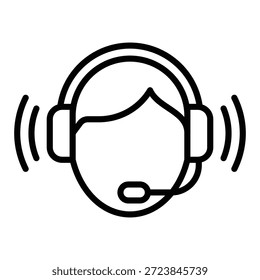 Icono de asistente de esquema para ayuda virtual, Asistencia de IA y guía digital.