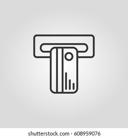 Outline  ATM  card   web icon ilustration  vector symbol