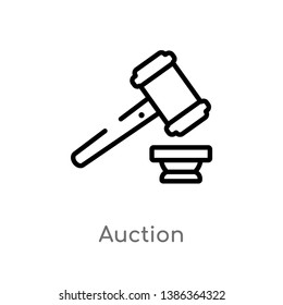 outline auction vector icon. isolated black simple line element illustration from gdpr concept. editable vector stroke auction icon on white background