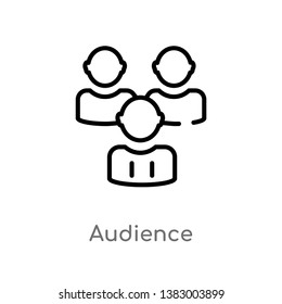 outline audience vector icon. isolated black simple line element illustration from hockey concept. editable vector stroke audience icon on white background