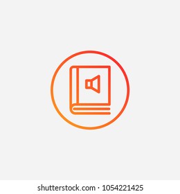 Outline audio book icon.gradient illustration isolated vector sign symbol