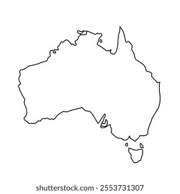 Outline of Australia country map
Vector outline on white background