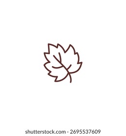Outline Autumn Maple Leaf Icon