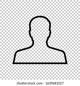 outline avatar icon isolated on transparent background	