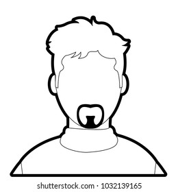 outline avatar man with casual shirt and faceless