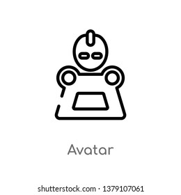 outline avatar vector icon. isolated black simple line element illustration from future technology concept. editable vector stroke avatar icon on white background