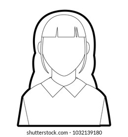 outline avatar woman with default face and blouse