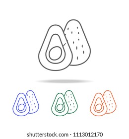 Outline avocado icon. Elements of fruits and vegetables in multi colored icons. Premium quality graphic design icon. Simple icon for websites, web design, mobile app on white background