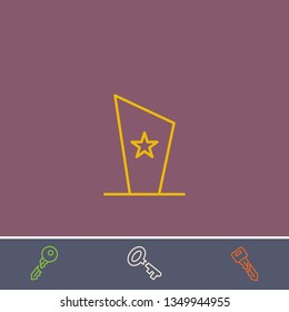 Outline award cup icon.Best award cup vector, illustrated icon for modern web and mobile design.Bonus broken key symbol