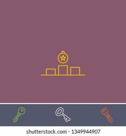 Outline award icon.Best award vector, illustrated icon for modern web and mobile design.Bonus broken key symbol