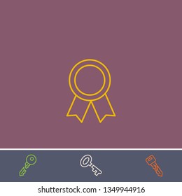 Outline award icon.Best award vector, illustrated icon for modern web and mobile design.Bonus broken key symbol