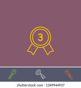 Outline award icon.Best award vector, illustrated icon for modern web and mobile design.Bonus broken key symbol