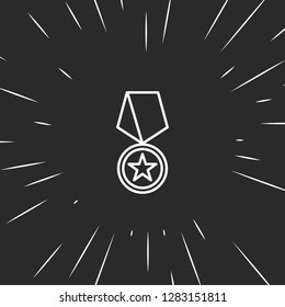 Outline award medal icon, illustrated icon for modern web and mobile design, simple and minimal symbol of award medal