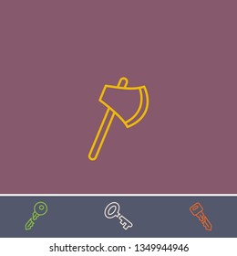 Outline ax icon.Best ax vector, illustrated icon for modern web and mobile design.Bonus broken key symbol