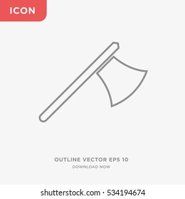 Outline ax isolated vector icon