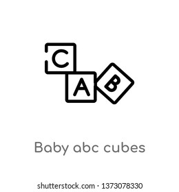 outline baby abc cubes vector icon. isolated black simple line element illustration from education concept. editable vector stroke baby abc cubes icon on white background