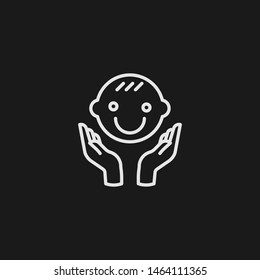 Outline baby boy vector icon. Baby boy illustration for web, mobile apps, design. Baby boy vector symbol.