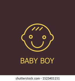 Outline baby boy vector icon. Baby boy illustration for web, mobile apps, design. Baby boy vector symbol.