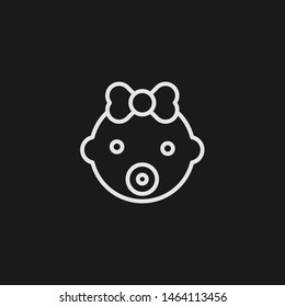 Outline baby girl vector icon. Baby girl illustration for web, mobile apps, design. Baby girl vector symbol.