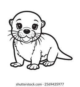 outline of a baby otter Design