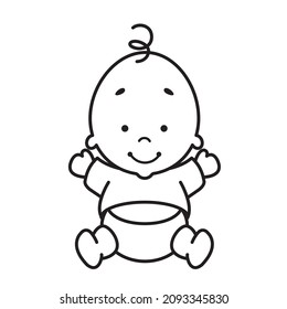 Outline Baby Vector Drawing Isolated On Stock Vector (Royalty Free ...