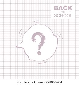 Outline background picture for notepad with place for your text. Question mark