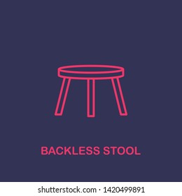 Outline backless stool icon.backless stool vector illustration. Symbol for web and mobile